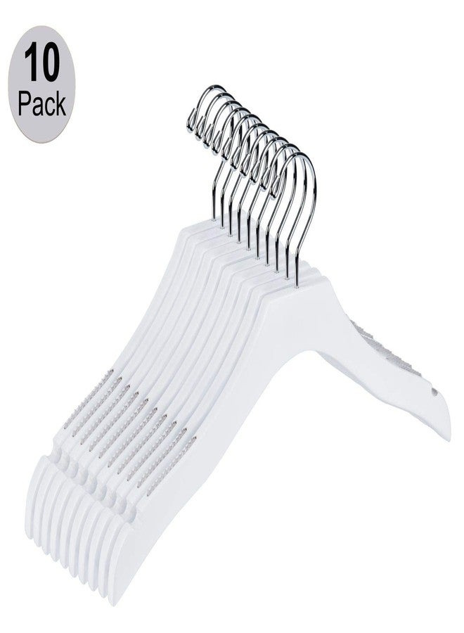 Quality Hangers Quality White Wooden Kids Hanger Luxury Design Chrome Swivel Hook (10, 14.5") - Image 4